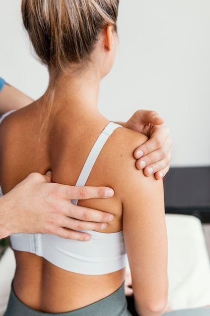 Cupping therapy applied during a treatment session